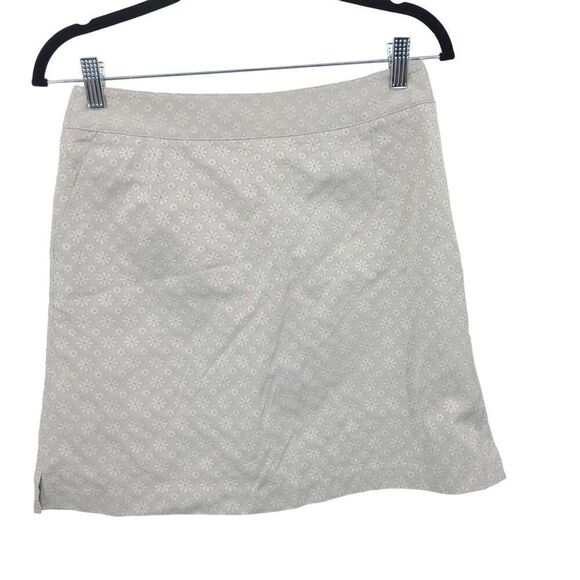 Bugatchi Skirt Skort 4 Silver White Floral Stretch Pockets Athletic Short Lined - Picture 1 of 12